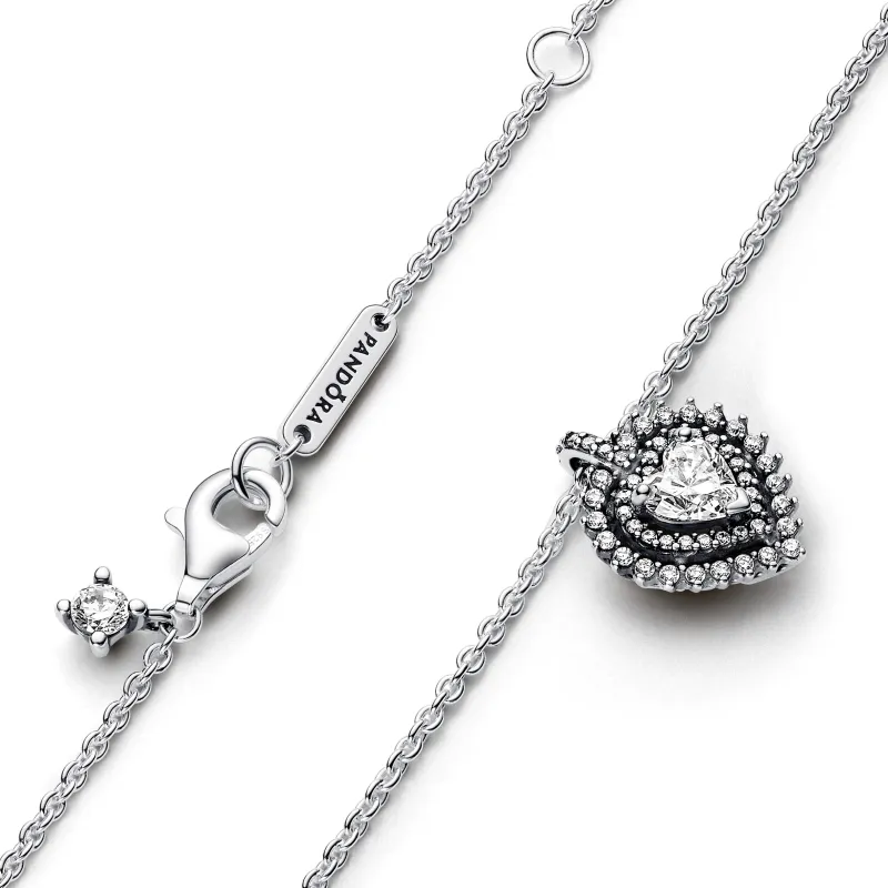 Pandora Heart sterling silver collier with clear cubic zirconia 393099C01-45
