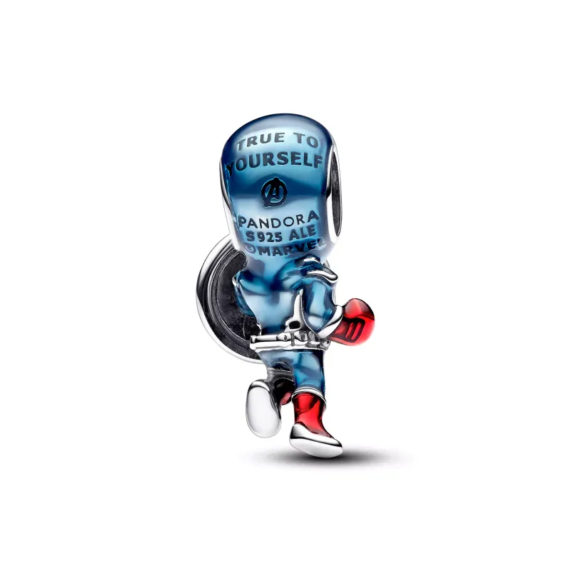 Pandora Marvel Captain America sterling silver charm with clear and 793129C01