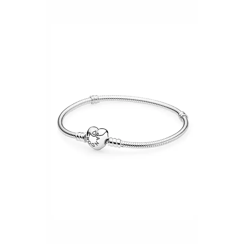 Pandora Silver bracelet with heart-shaped clasp 590719-16