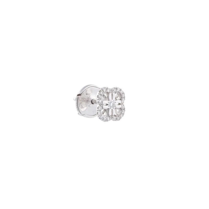 Eleutério Par de Brincos Ouro Branco BROB0251