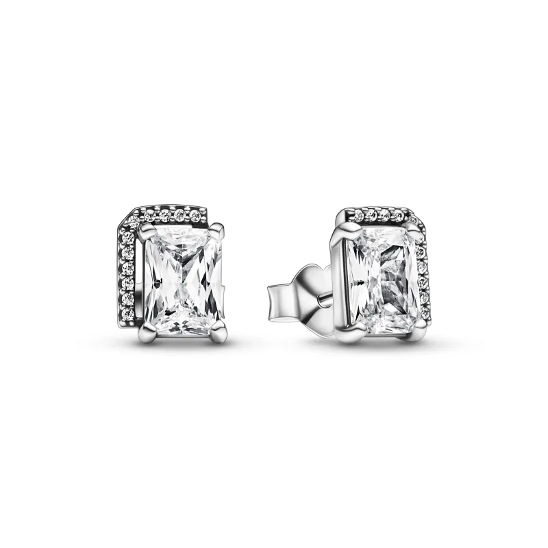 Pandora Brincos Rectangular Sparkling Halo 292380C01