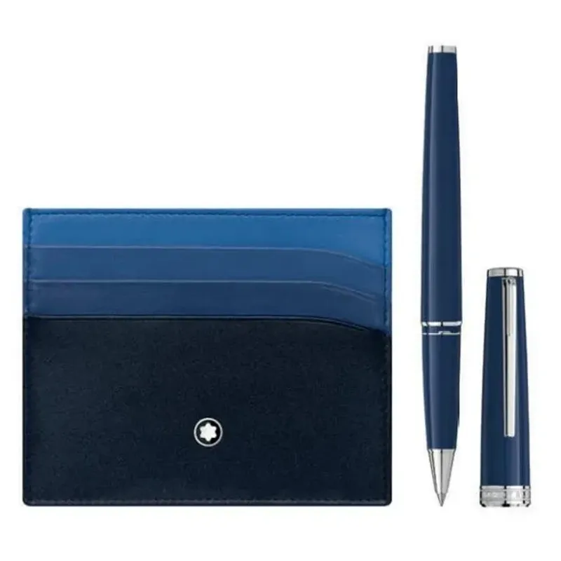 Montblanc Set Rollerball PIX Blue & Meisterstuck pocket 6cc Navy 128956