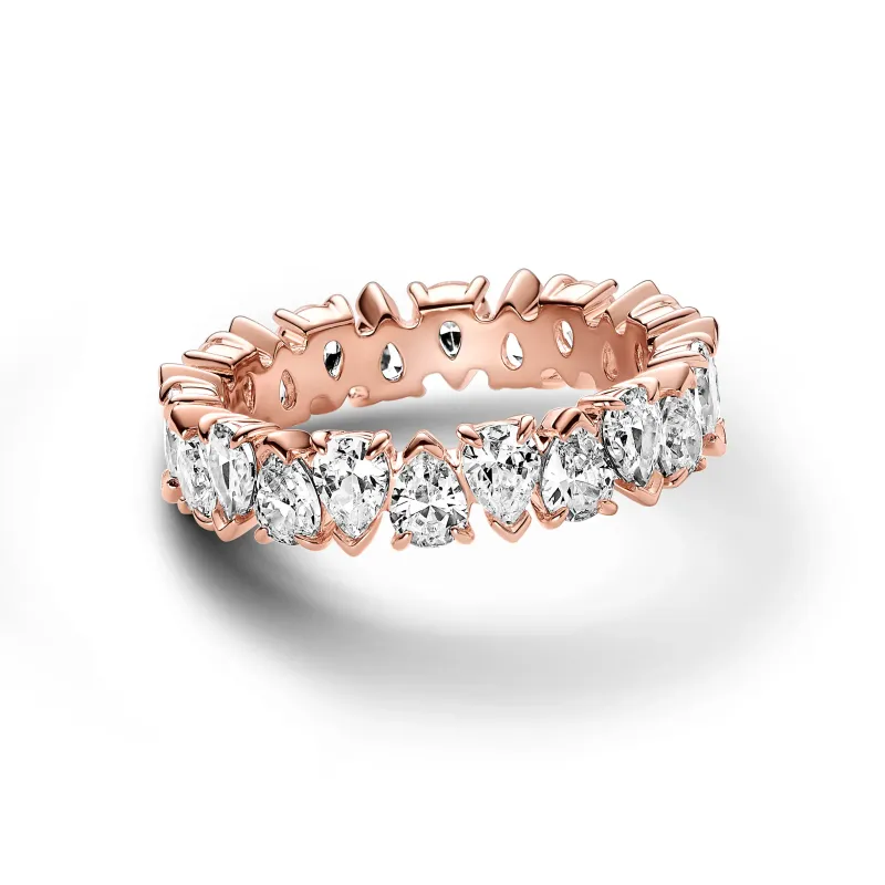 Pandora 14k Rose gold-plated ring with clear cubic zirconia 183021C01-50