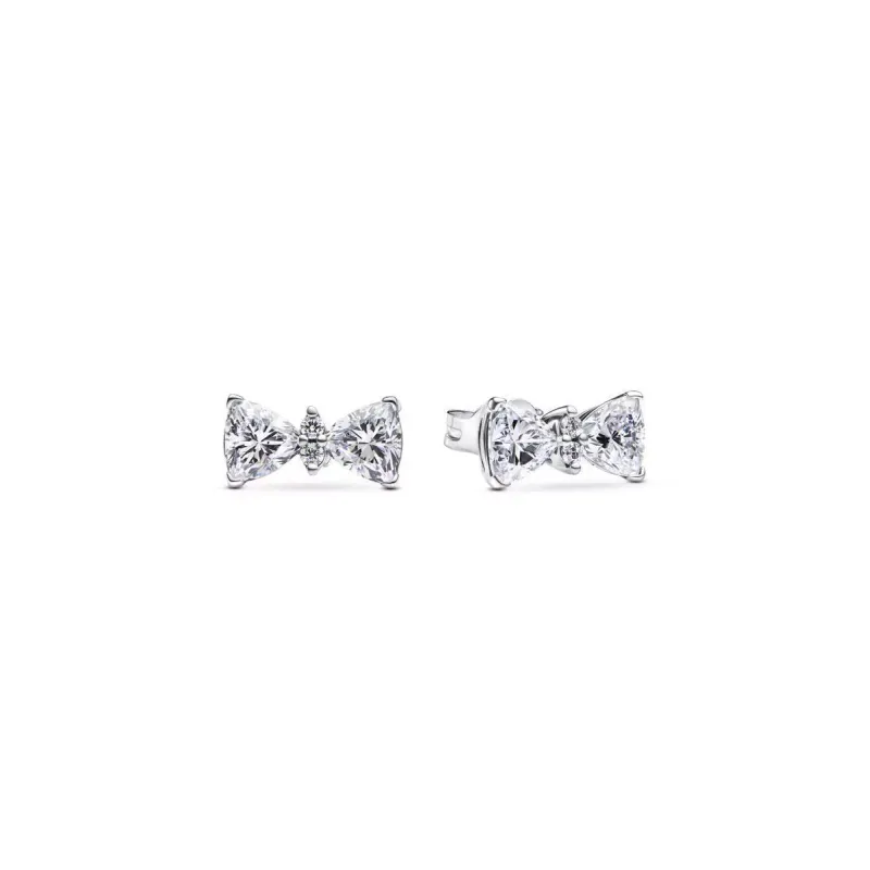 Pandora Sterling silver stud earrings with clear cubic zirconia and 293543C01