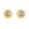 Yellow Gold Earrings with Amethyst BL45