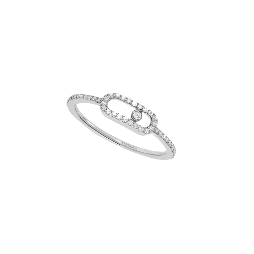 Anel Move Classique ouro branco com diamantes