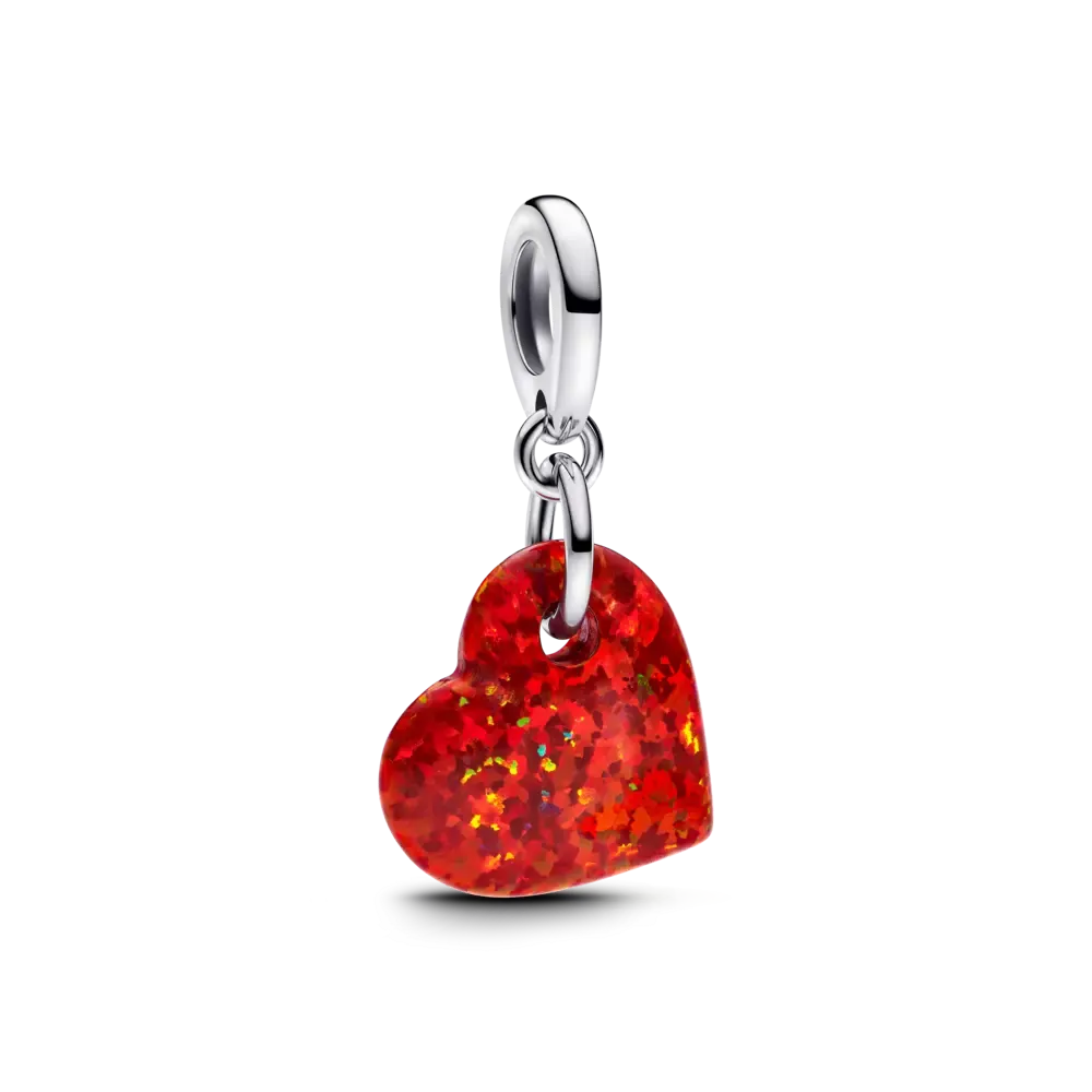 Conta Pendente Coração Vermelho Opalescente