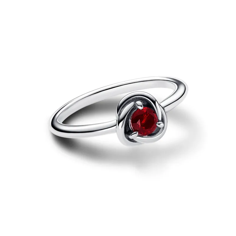 Pandora Sterling silver ring with salsa red crystal 192993C01-52