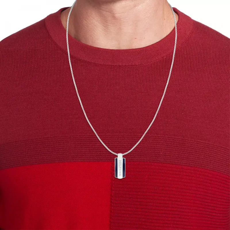 Tommy Hilfiger Silver Tag Necklace 2790599