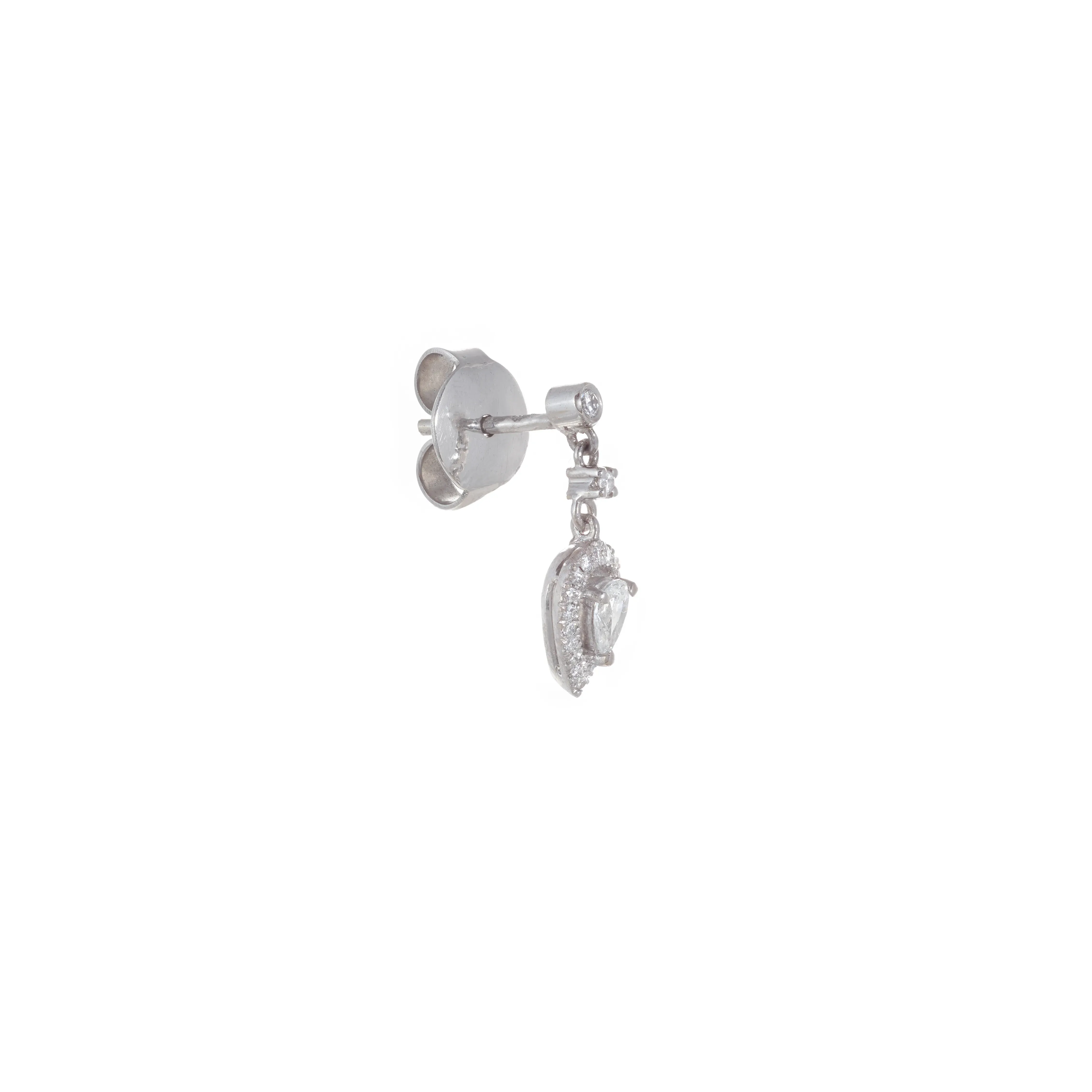 Par de Brincos Ouro Branco com Diamantes
