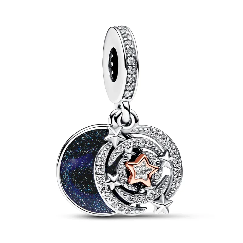 Pandora Shooting star sterling silver and 14k rose gold-plated doubl 782975C01