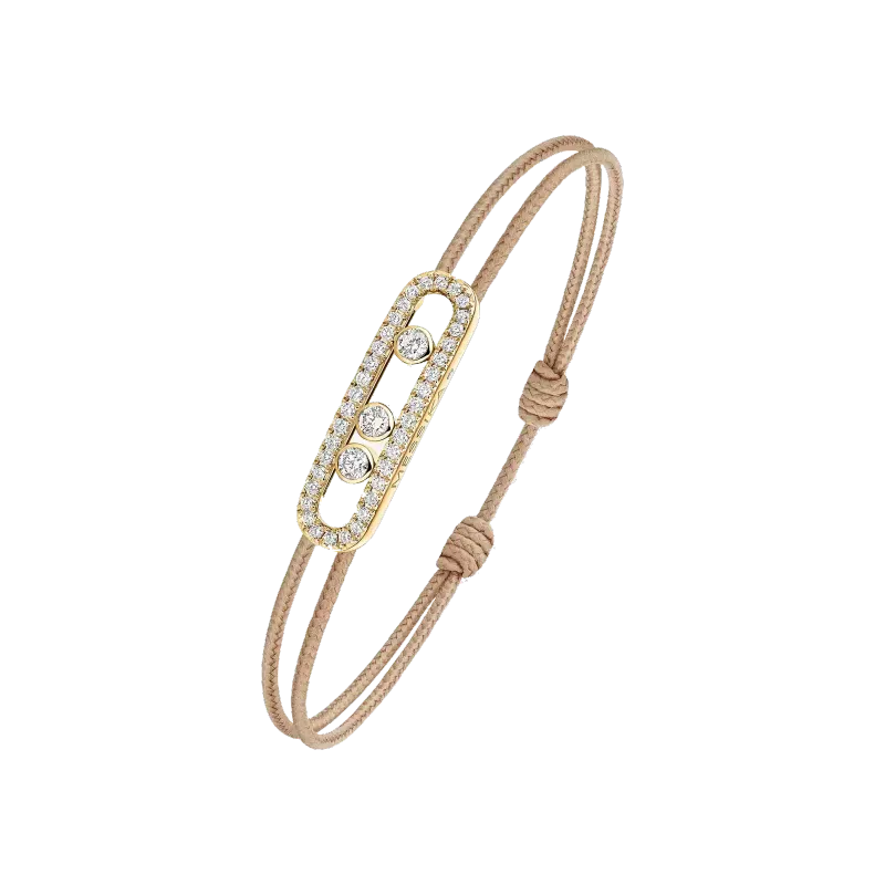 Messika MESSIKA CARE(s) Diamond Pavé Beige Cord Bracelet Yellow Gold PU.14102.YG