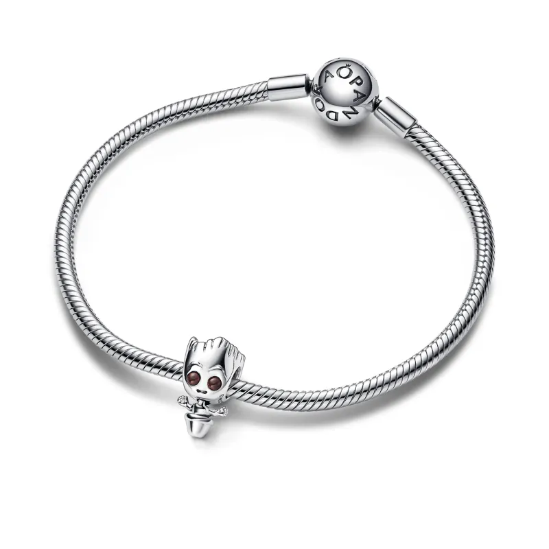 Pandora Marvel Baby Groot sterling silver charm with brown crystal 792554C01