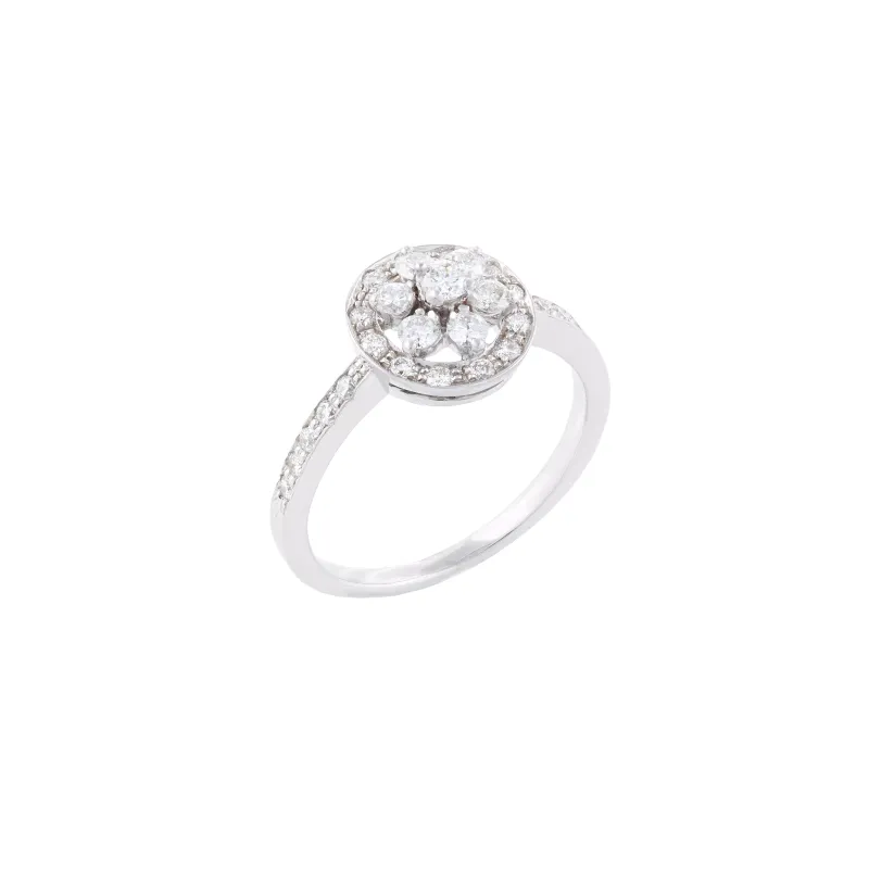 Marcolino Anel Ouro Branco com Diamantes AN20191232