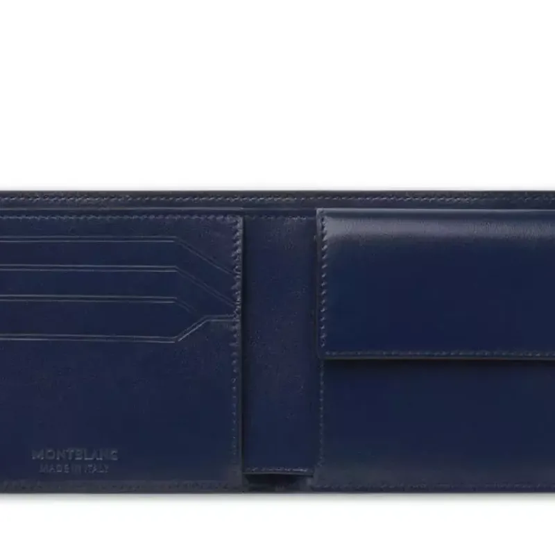 Montblanc Meisterstück Wallet 4cc Coin Case ink blue 131934