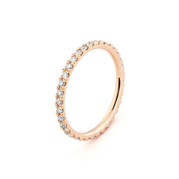 White Gold Narrow Alliance with Diamonds