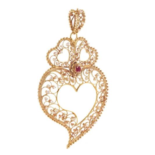 Marcolino Millennial Heart Pink Gold Filigree 0027.OR
