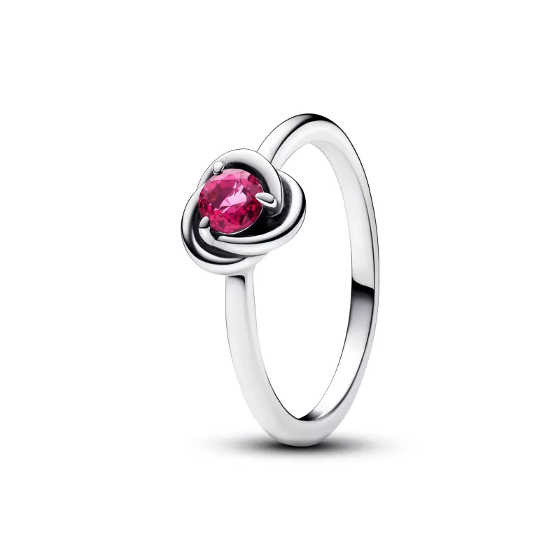 Pandora Sterling silver ring with phlox pink crystal 192993C10-52