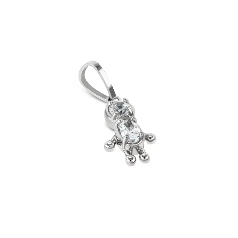 One Energy Boy Crystal Silver Charm OJEBC725