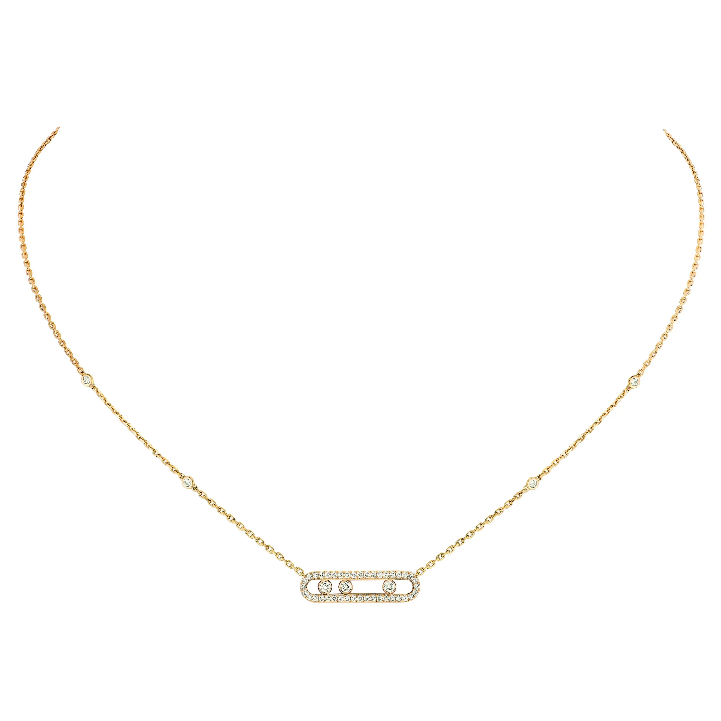 Image White Gold Neklace with Diamonds Baby Move Classique