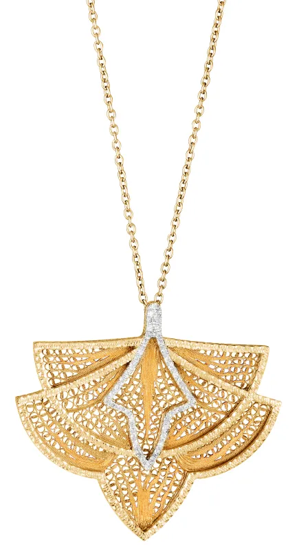 Eleutério COLAR OURO AMARELO COM RUTÉNIO NEGRO 46 DIAMANTES 0,18 cts CLOA0138