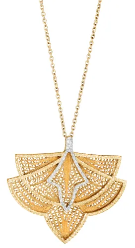 Imagem COLAR OURO AMARELO COM RUTÉNIO NEGRO 46 DIAMANTES 0,18 cts