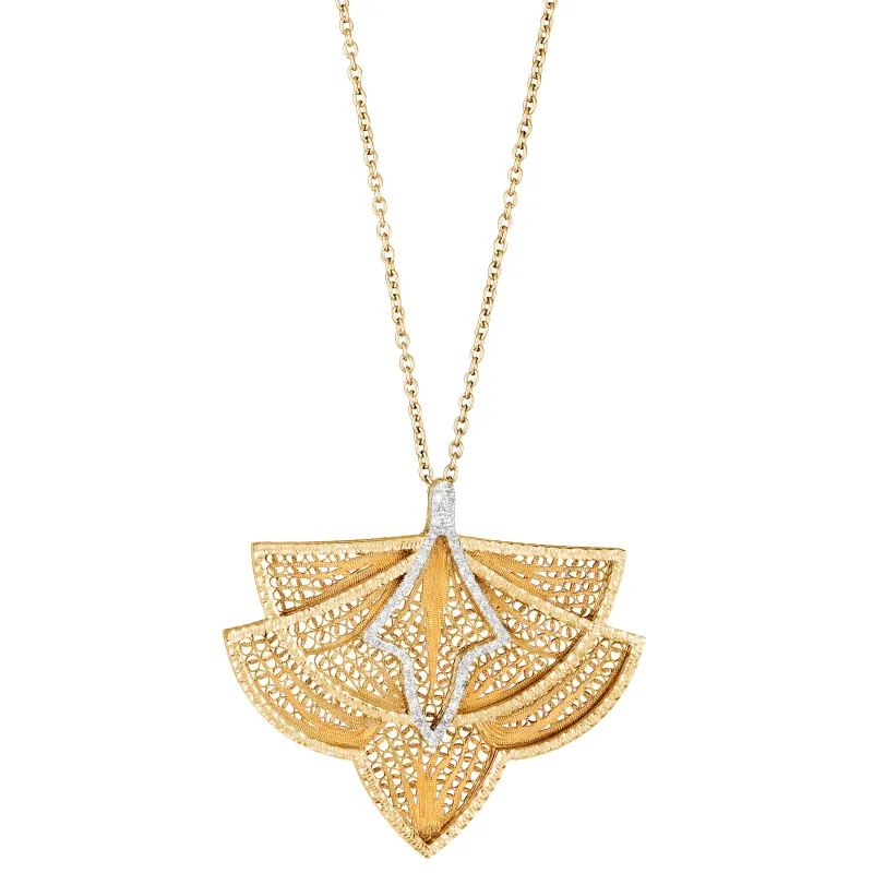 Eleutério COLAR OURO AMARELO COM RUTÉNIO NEGRO 46 DIAMANTES 0,18 cts CLOA0138