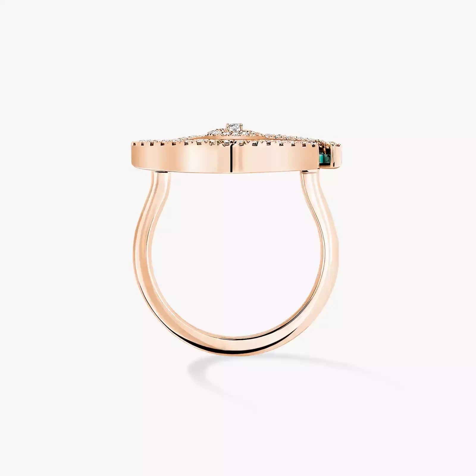 Image Lucky Eye Diamond Ring in Pink Gold and Turquoise