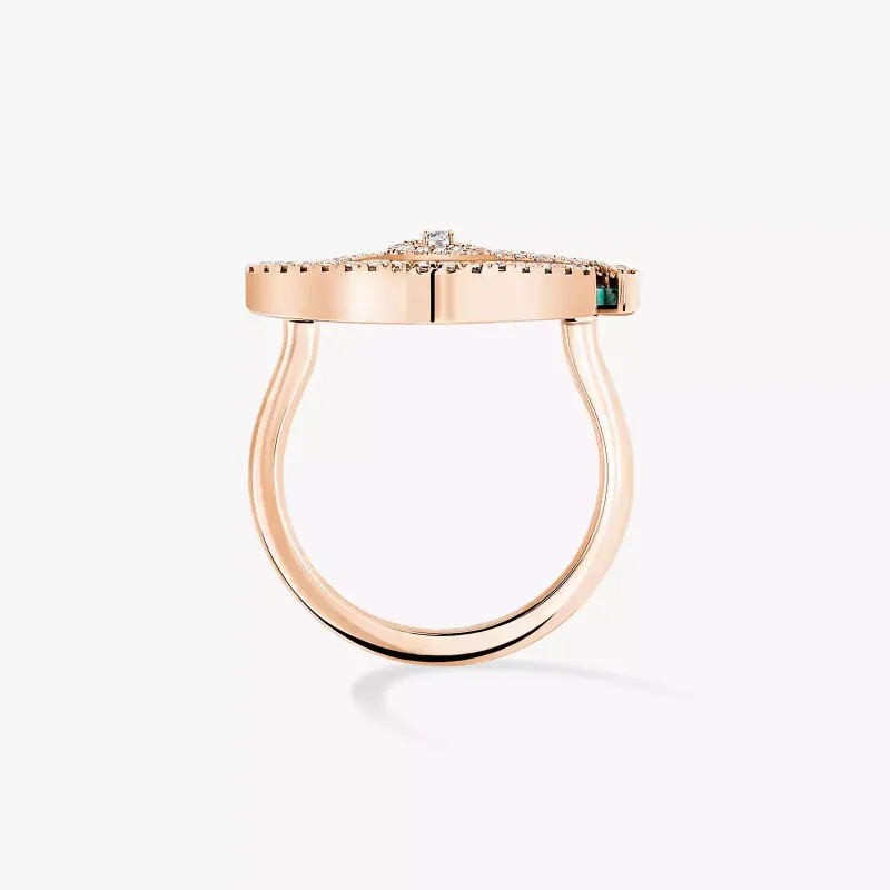 Messika Lucky Eye Diamond Ring in Pink Gold and Turquoise MEK35AN12956PG54