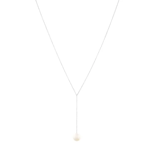 Imagem Colar Em Ouro Branco Com Perola