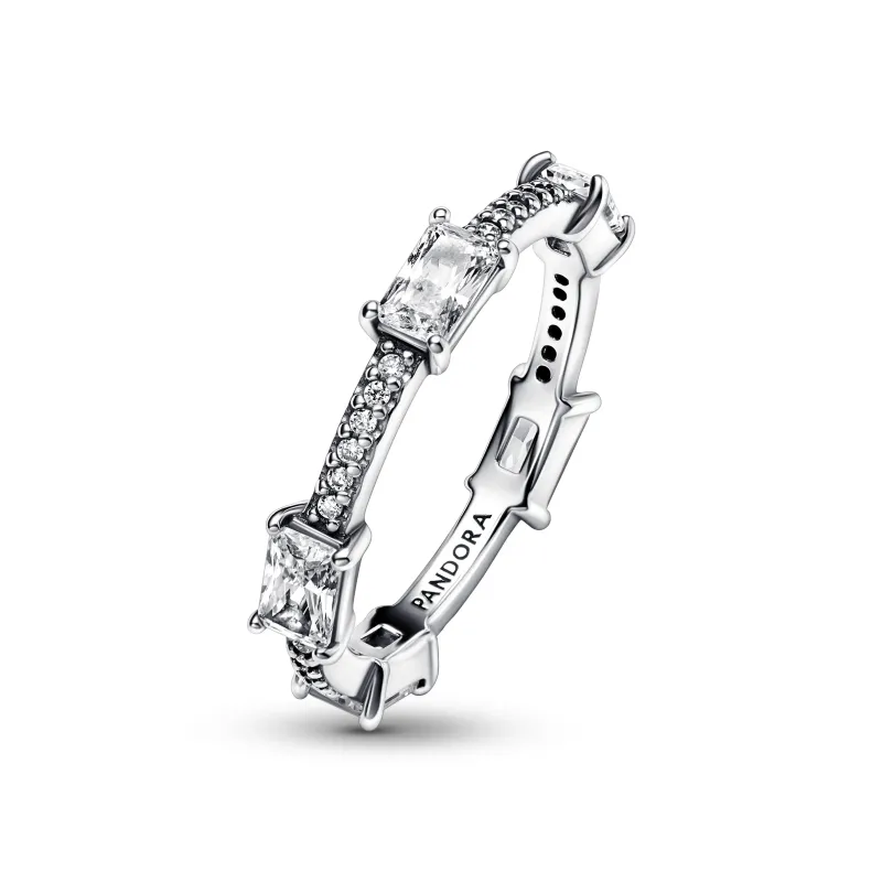 Pandora Rectangular Bars Sparkling Pavé Ring 192397C01-52