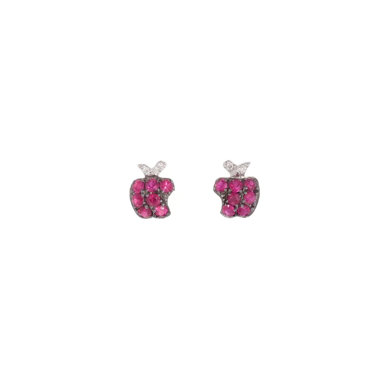 Marcolino Brincos Maça C/Rubis Bts Brn Ct.0,39/0,02 O169RU