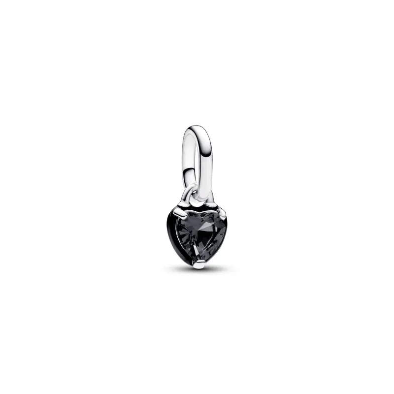 Pandora Heart sterling silver mini dangle with black crystal and bla 793042C01