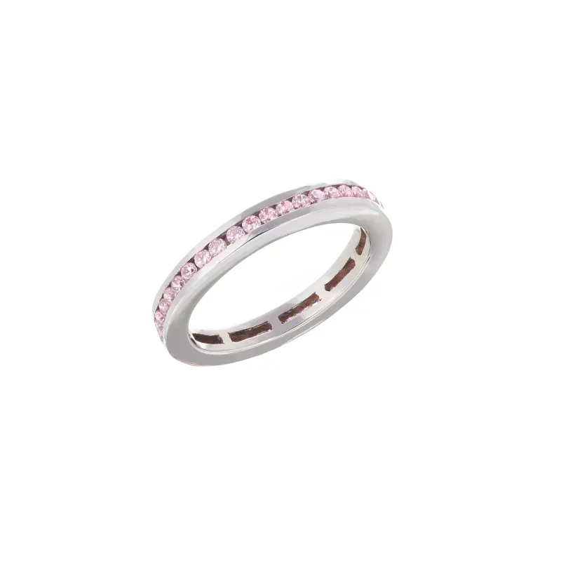 Marcolino Aliança Ouro Branco com Zircão Lilás AL781