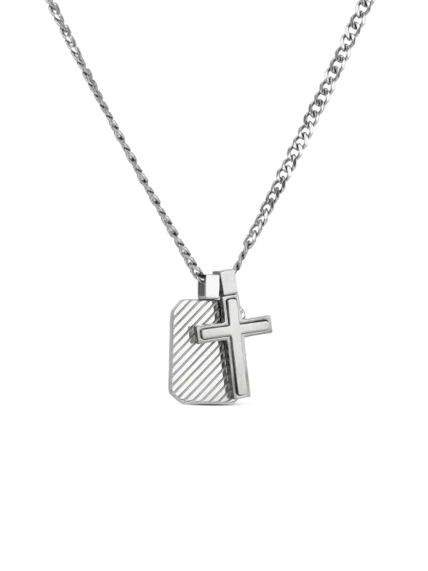 One ONE Men Guardian Steel Necklace OAMN5107SS