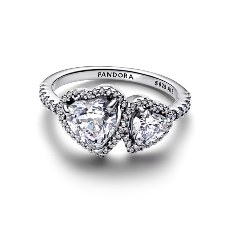 Pandora Anel Corações Auréola Cintilante 193659C01-54