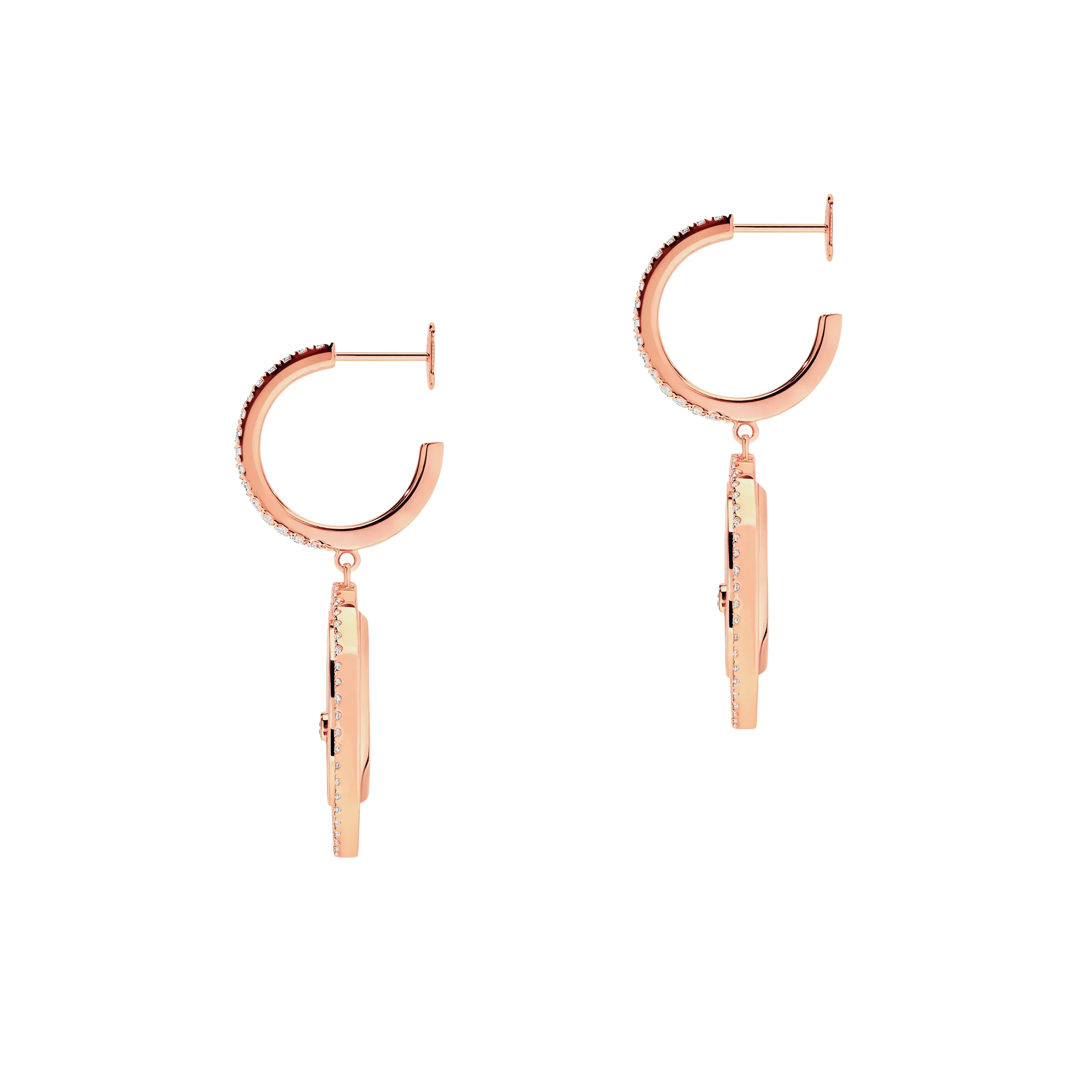 Brincos Lucky Move Ouro Rosa com Diamantes