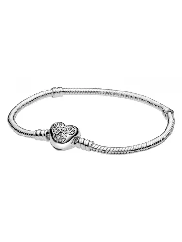 Image Disney snake chain sterling silver bracelet with Mickey clas