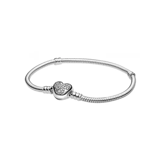 Pandora Disney snake chain sterling silver bracelet with Mickey clas 599299C01-18