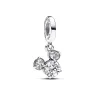 Disney Mickey silhouette sterling silver dangle with clear c 793031C01