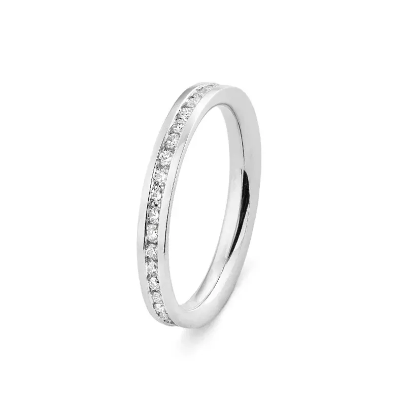 Marcolino Aliança Ouro Branco com Diamantes FAL1061-14