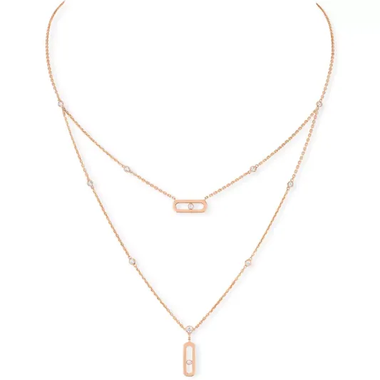 Messika Pink gold necklace with diamonds Move Uno MEK.01.FI.8852.PG