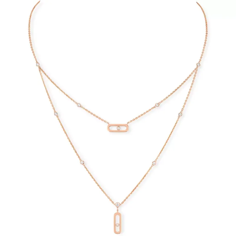 Messika Pink gold necklace with diamonds Move Uno MEK.01.FI.8852.PG