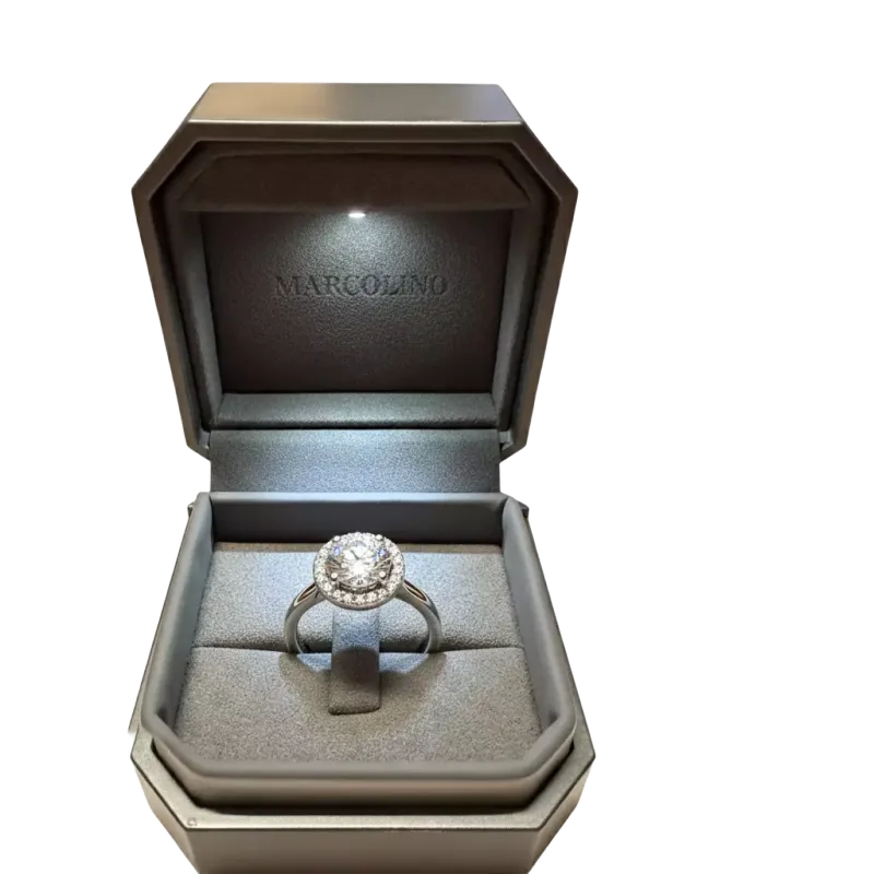 Marcolino Anel Ouro Branco com Diamantes R0959207ZWA16G