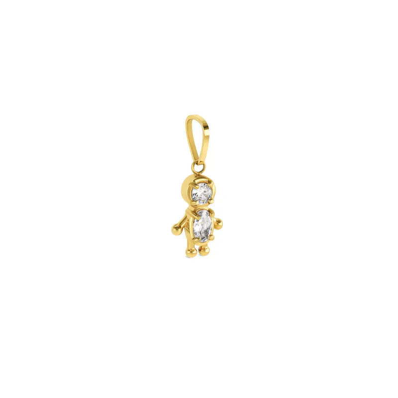 One Energy Boy Crystal Gold Charm OJEBC723