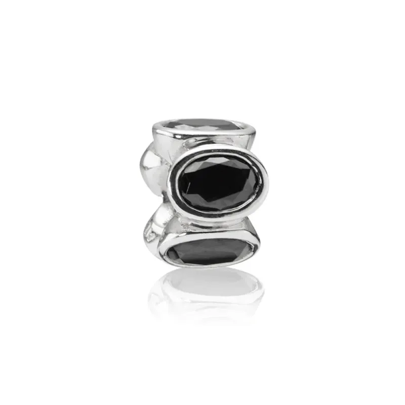 Pandora Conta com pedras ovais pretas 790311CZK