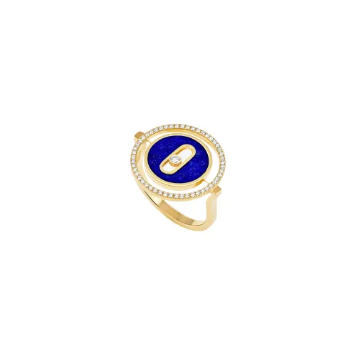 Image Lucky Move Diamond Ring in Yellow Gold and Lapis Lazuli