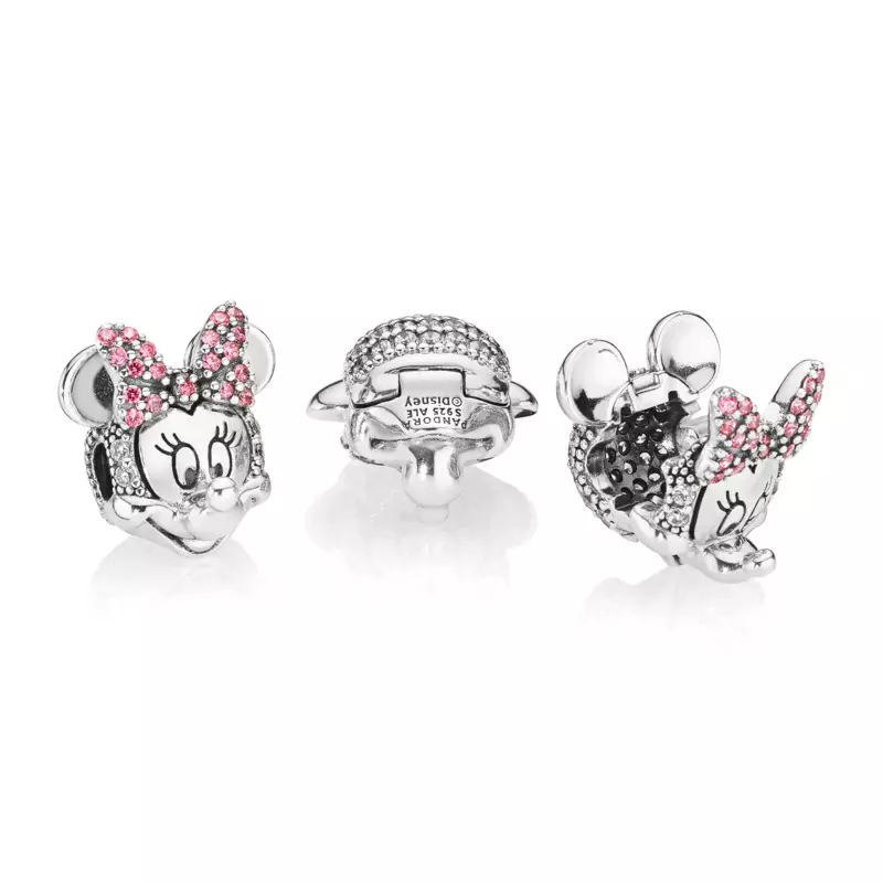 Pandora Disney Minnie sold Mouse Pink Pavé Bow Clip Charm