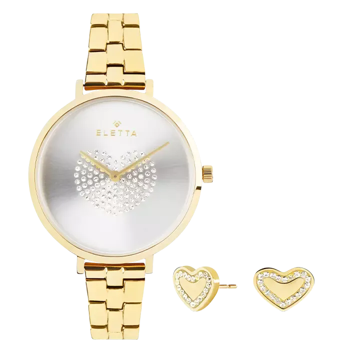 Image Box Relógio Mulher Hearts Gold