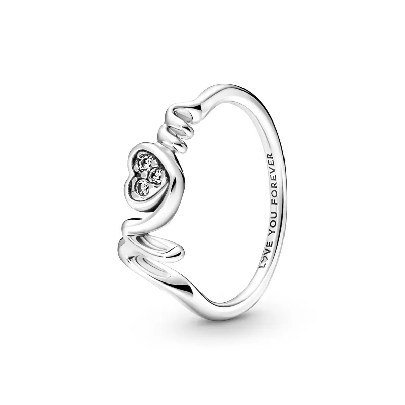 Pandora Mum Pavé Heart Ring 191149C01-50